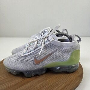 Nike Air VaporMax 2021 FK Shoes Kids Sz 7Y Womens 8.5 Gray Green Knit DB1550-008